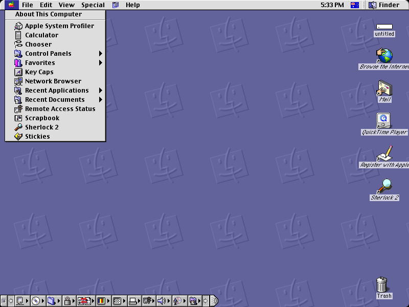 Mac OS 9 Apple Menu (1999)
